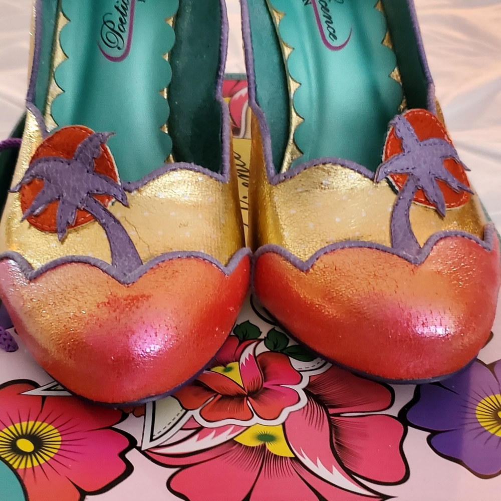 Poetic Licence Disco Sunrise size 10 worn twice heels